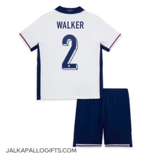 Englanti Kyle Walker #2 Koti Peliasu Lasten EM-Kisat 2024 Lyhythihainen (+ Lyhyet housut)